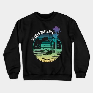 Puerto Vallarta Mexico Beach Palm Tree Vacation Crewneck Sweatshirt